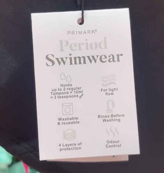 etiqueta del bañador de primark